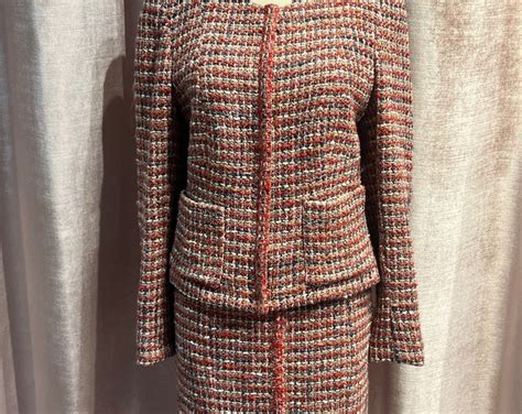 chanel tweed 4|vintage Chanel tweed suit.